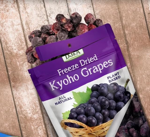 Kyoho Grapes Freeze Dried , Ready to Eat Snack, NON-GMO 3.52 Oz(100g) (Pack of 2)