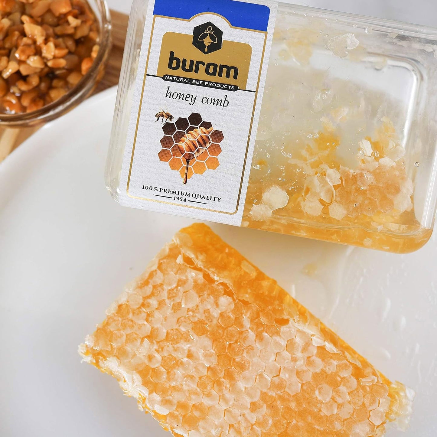 Buram Gourmet Raw Honeycomb | All-Natural | Pure Unfiltered | Edible Wax | No Additives, No Preservatives | Harvested from Turkish Mountains |