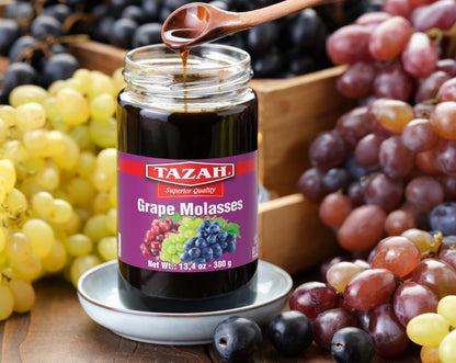 Tazah Grape Molasses 13.4 Oz (380g) Turkish Grape Molasses in Glass Jar - Kosher