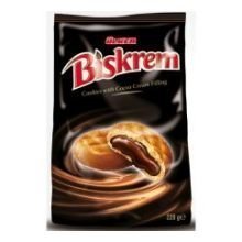 Ulker Cocoa Cream Filled Biskrem Cookies 7.23 Ounce (Pack of 12) by Ulker