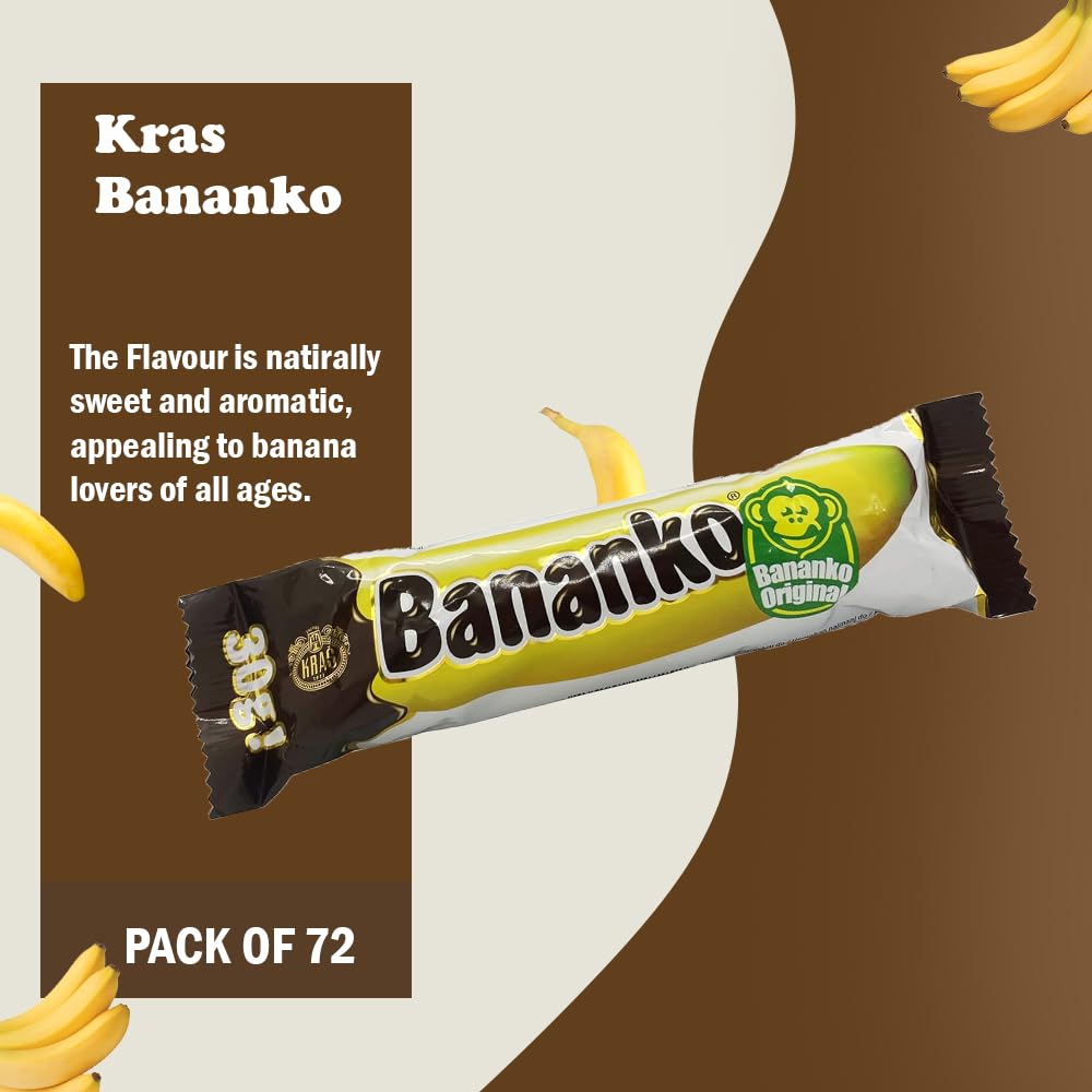 Kraš Bananko 120g - Irresistibly Delicious Mini Chocolate Covered Foam Bananas - Treat Yourself to Every Bite of Sweet Bliss! Pack of 5
