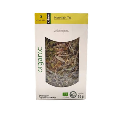Krinos Organic Greek Mountain Tea - Premium Loose-Leaf Sideritis Herbal Tea - Imported from Greece | 2 oz