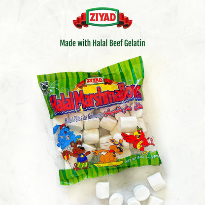 Ziyad Gourmet Halal Marshmallows, Pork-Free, Egg-Free, Dairy-Free, Gluten-Free, Perfect for Holidays and S’mores!