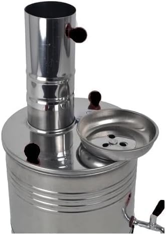 Samovar Boat Camping Tent Caravan Turkish Tea Kettle 8 Ltr / 270 oz Hot Water Heater Wood Stove & Camping Hiking Hunting BBQ & eco-friendly