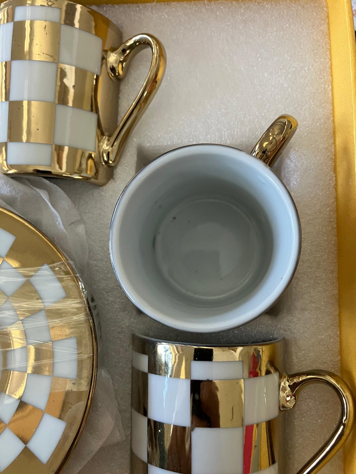 Nour Bone China Coffee Cup & Saucer Style 2500K, 6 Cups & 6 Saucer Turkish Greek Coffee, Espress, Porcelain, Coffee Set, Stylish