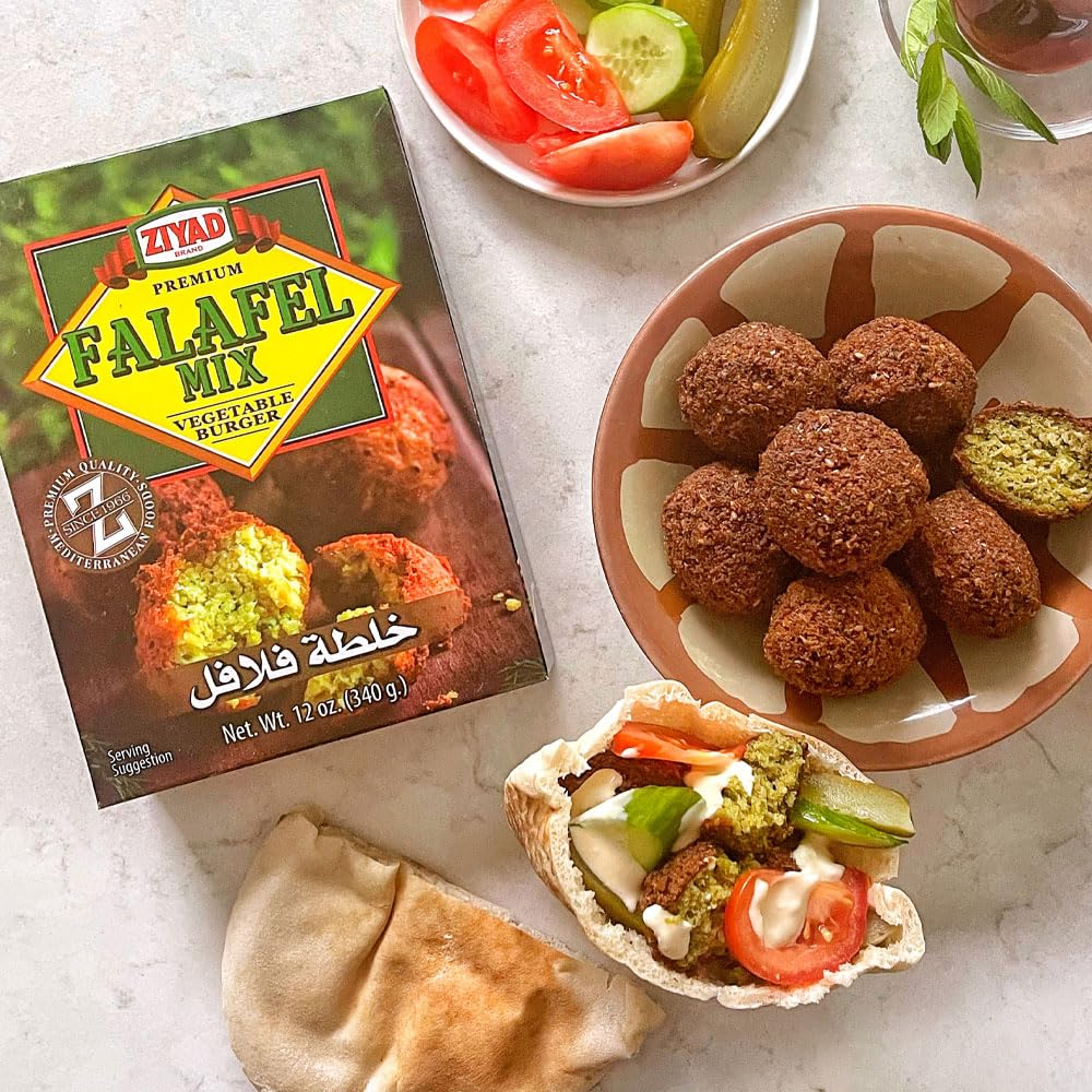 Ziyad Falafel Dry Mix, Gluten-Free, Vegan, Non-GMO, No Additives, No Preservatives, Great for Making Veggie Burgers and Snacks