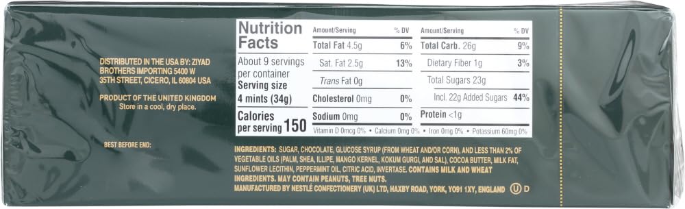 Nestle After Eight Mint Chocolate Thins 30 Mints - 300g/10.5oz (PACK - 6)