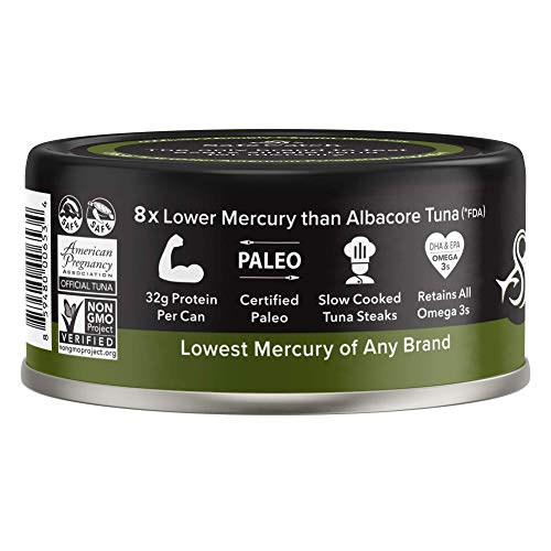 Safe Catch Wild Ahi Yellowfin Tuna Fish, Wild Caught, Lowest Mercury, Lean Protein, Omega 3, Gluten-Free, Kosher