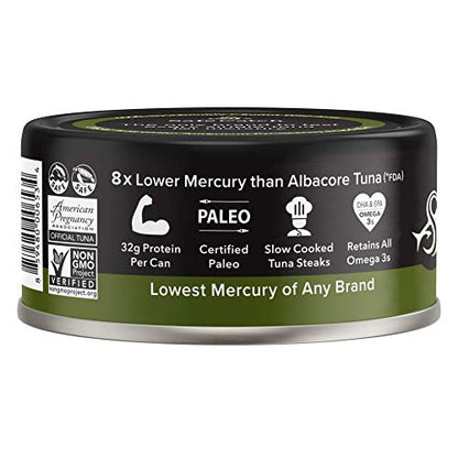 Safe Catch Wild Ahi Yellowfin Tuna Fish, Wild Caught, Lowest Mercury, Lean Protein, Omega 3, Gluten-Free, Kosher