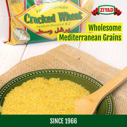 Ziyad Wheat Bulgur – Fiber-Rich Whole Grain, Nutty Flavor & Chewy Texture – Ideal for Tabbouleh, Kibbeh, Curries, Soups & Salads – Easy 30-Minute Prep, Vegan