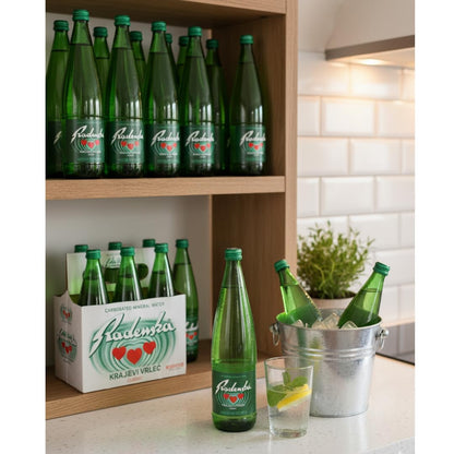 Classic Natural Carbonated Mineral – 1L Glass Bottles, 6 Pack | Sparkling Beverage from Slovenia | Rich in Electrolytes – Calcium, Magnesium, Potassium | Imported Premium Drink