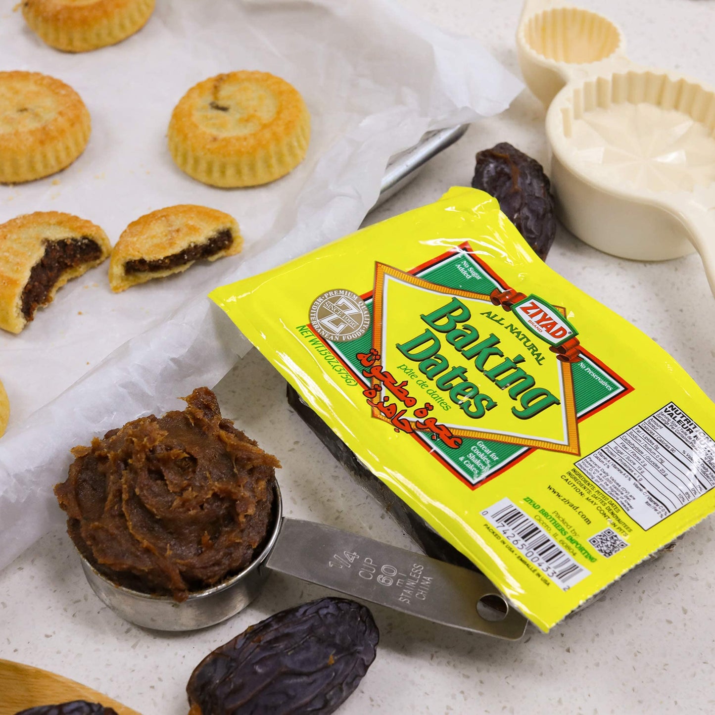Ziyad Pure Date Paste, No Added Sugar, Spread, Ideal For Baking, Pantry, High Fiber, No Fat, No Preservatives