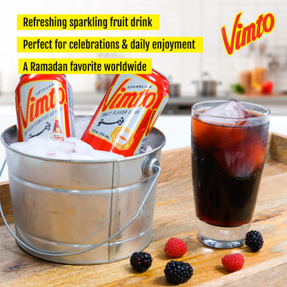 Vimto Sparkling Fruit Flavored Drink, Flavored with Natural Extracts of Blackcherry, Rasberry Juice and Herbs