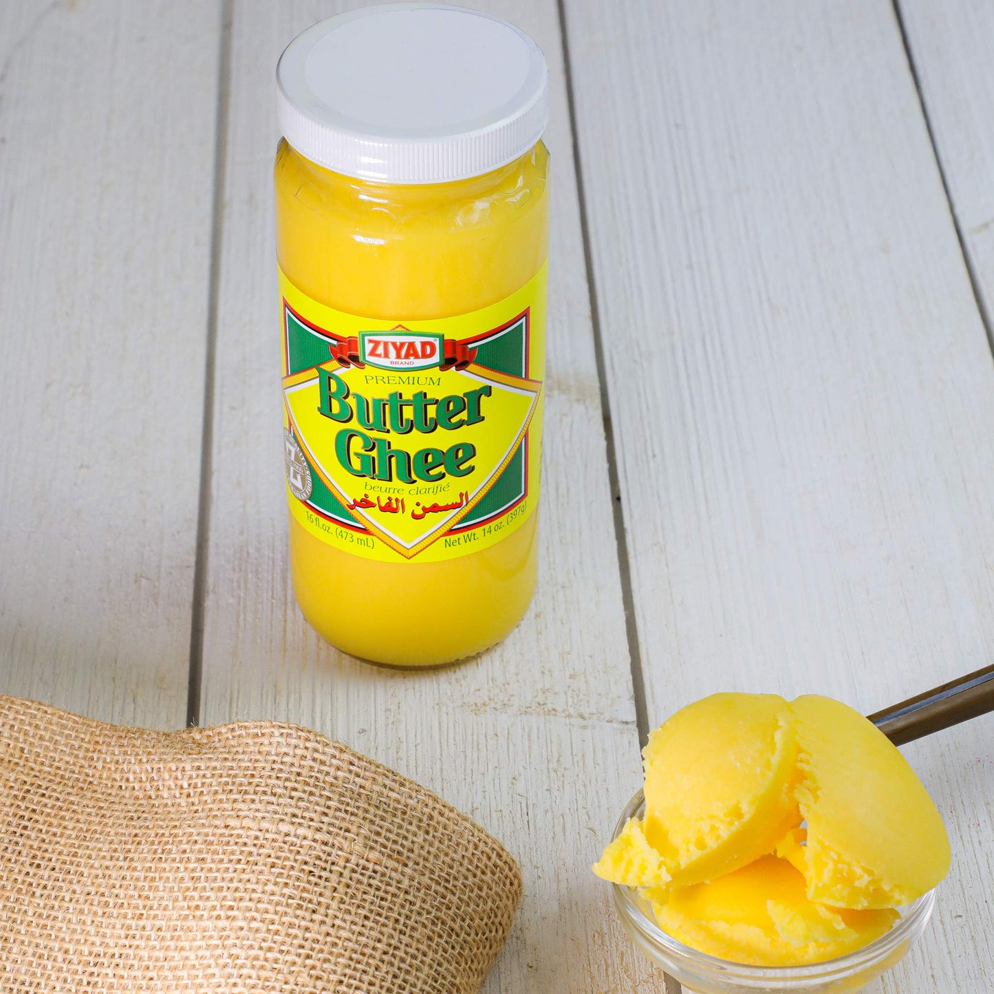 Ziyad Pure Ghee Clarified Butter, Paleo and Keto-Friendly | Lactose and Casein Free | Shelf-Stable, Spreadable, High-Heat Cooking, Roasting, Sautéing, Baking, Coffee,