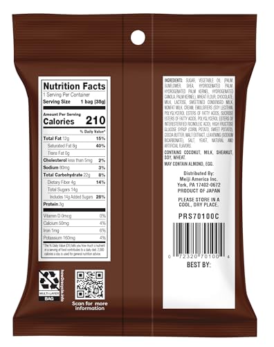Meiji Chocorooms Crispy Crackers, Milk and Dark Chocolate Combination - 1.34 oz, Pack of 8 - Bite Sized Crackers in Fun Mushroom Shapes
