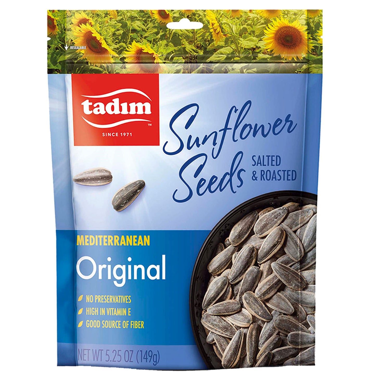 Tadim Mediterranean Black Sunflower Seeds Lightly Salted, 3 Pack (5.25 Ounce Each), Keto Friendly, NON GMO, Vegan