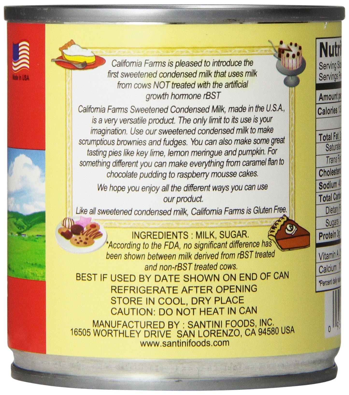 California Farm Sweetened Condensed Milk, 14-Ounce Can (Pack of 8)
