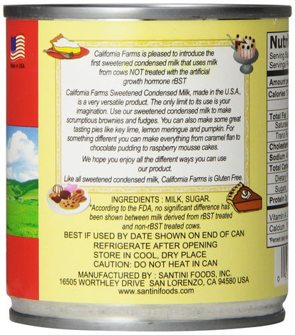 California Farm Sweetened Condensed Milk, 14-Ounce Can (Pack of 8)