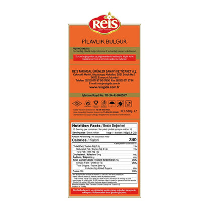 Reis Coarse Bulgur, Wheat Berries, Bulgur Wheat for Pilafs, Meals & Soups, Healthy Pantry Staples, Turkish Grocery Foods, High Fiber & Protein Cereal, Whole Grain Bag, Vegan, Halal