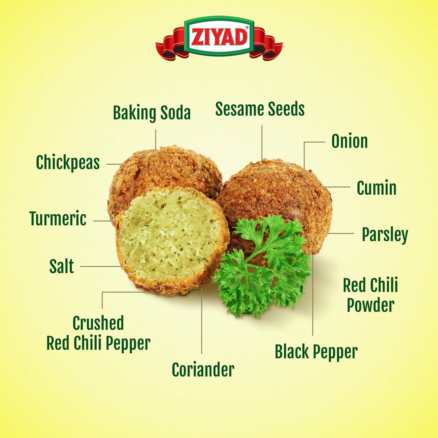 Ziyad Falafel Dry Mix, Gluten-Free, Vegan, Non-GMO, No Additives, No Preservatives, Great for Making Veggie Burgers and Snacks