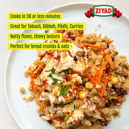Ziyad Cracked Wheat Bulgur – Fiber-Rich Whole Grain, Nutty Flavor & Chewy Texture – Ideal for Tabbouleh, Kibbeh, Curries, Soups & Salads – Easy 30-Minute Prep, Vegan